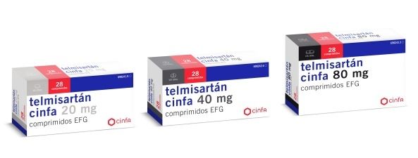 Cinfa lanza telmisartán cinfa EFG y telmisartán/hidroclorotiazida cinfamed EFG