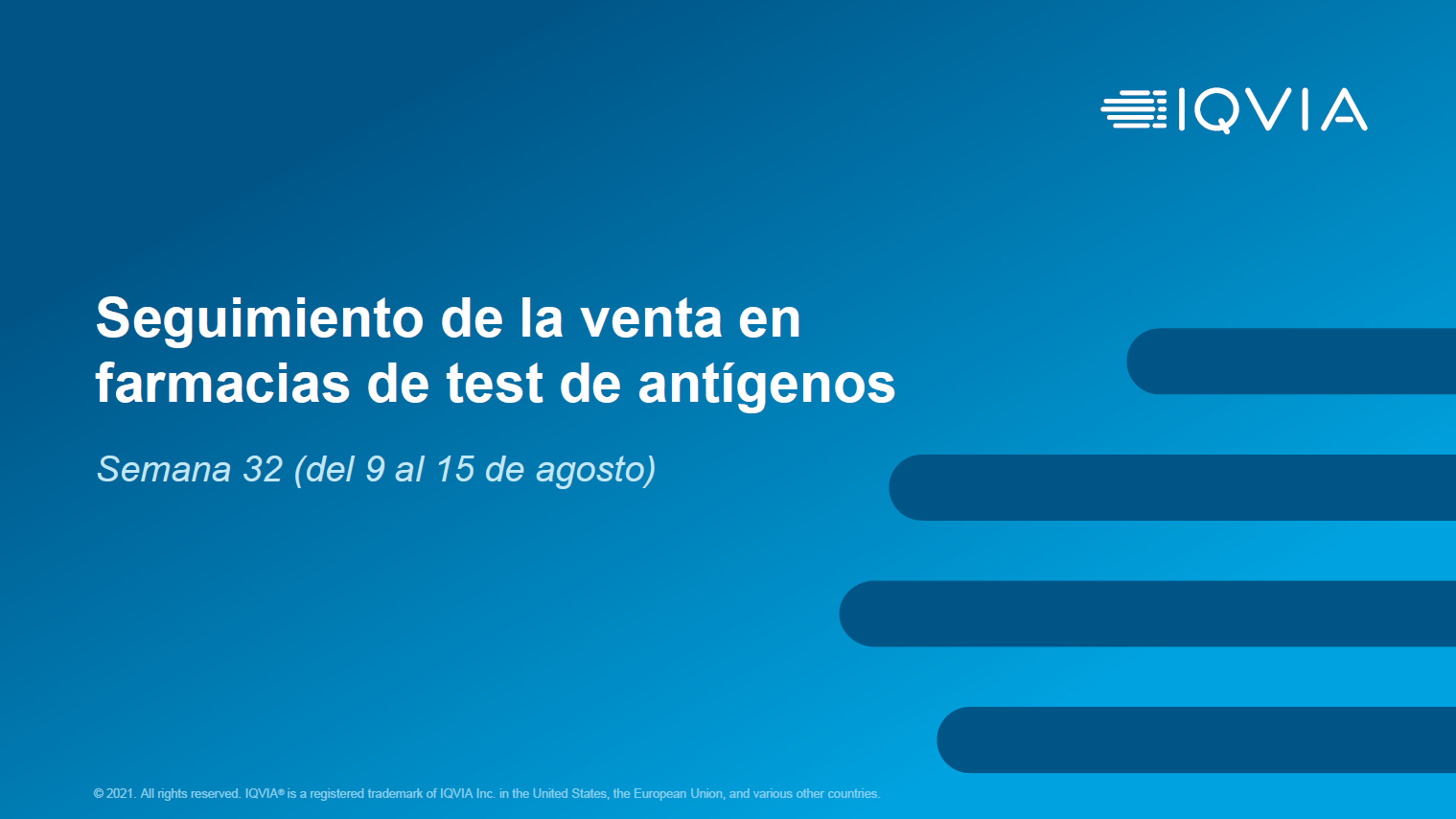 Evolución semanal de la venta de test de antígenos en farmacia