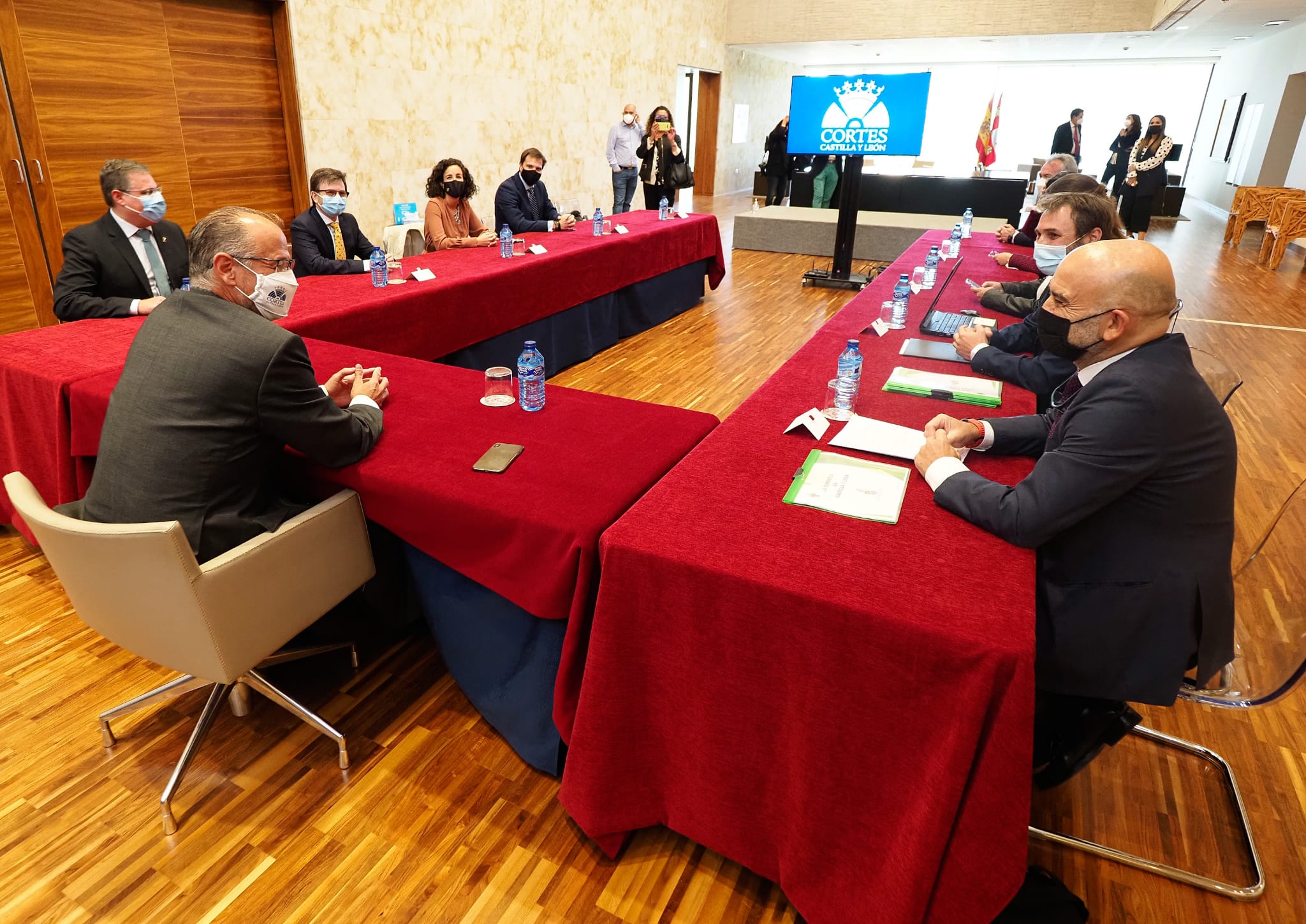 Recepción oficial en las Cortes con los presidentes de los COF de Castilla y León