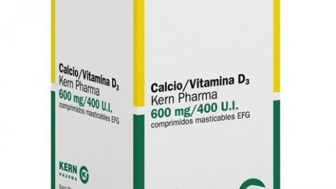 Kern Pharma lanza Calcio/Vitamina D3 600 mg/400 U.l EFG comprimidos masticables