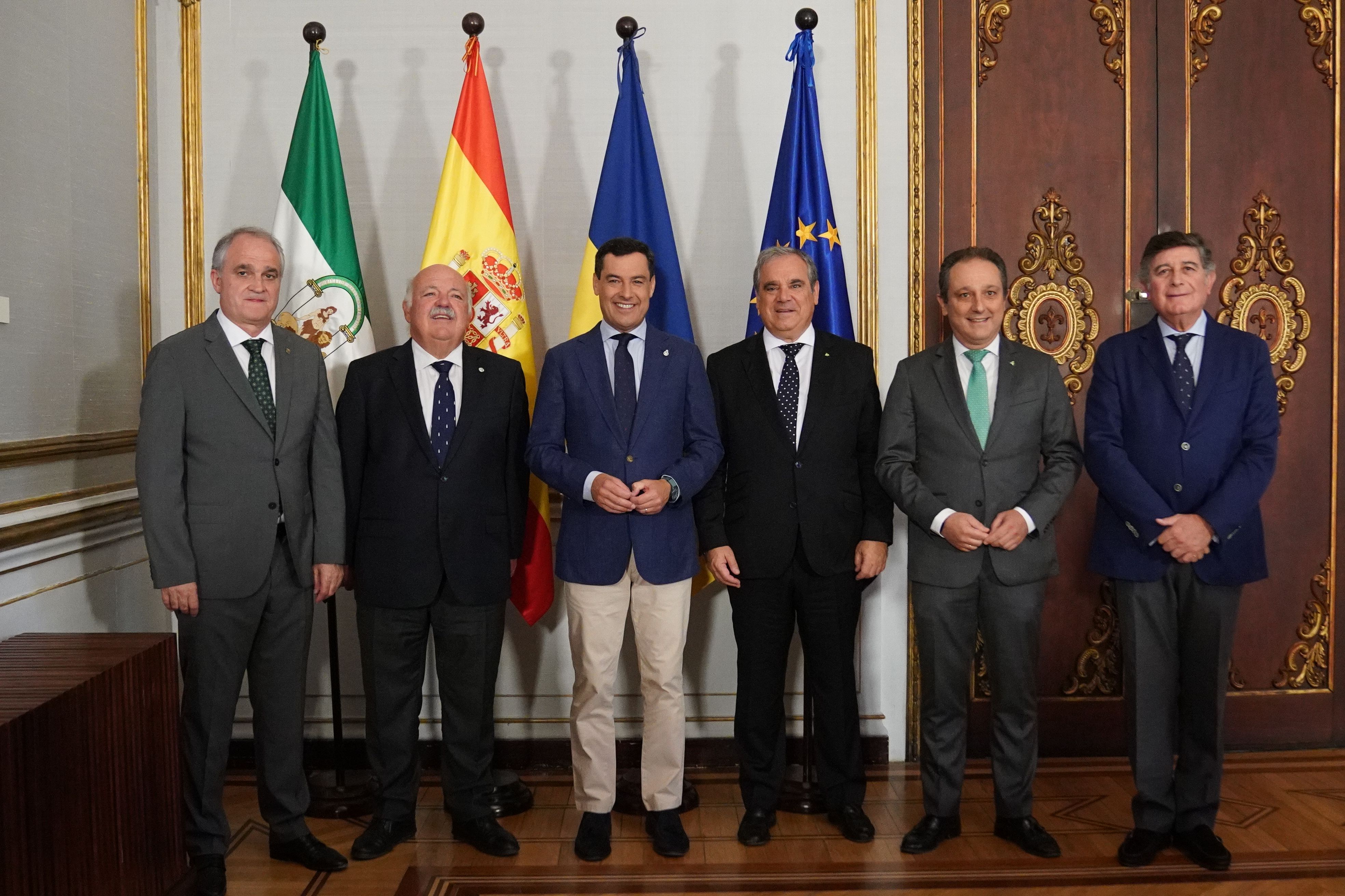 Antonio Mingorance, Jesús Aguirre, Juan Manuel Moreno, Jesús Aguilar, Juan Pedro Rísquez y Manuel Pérez