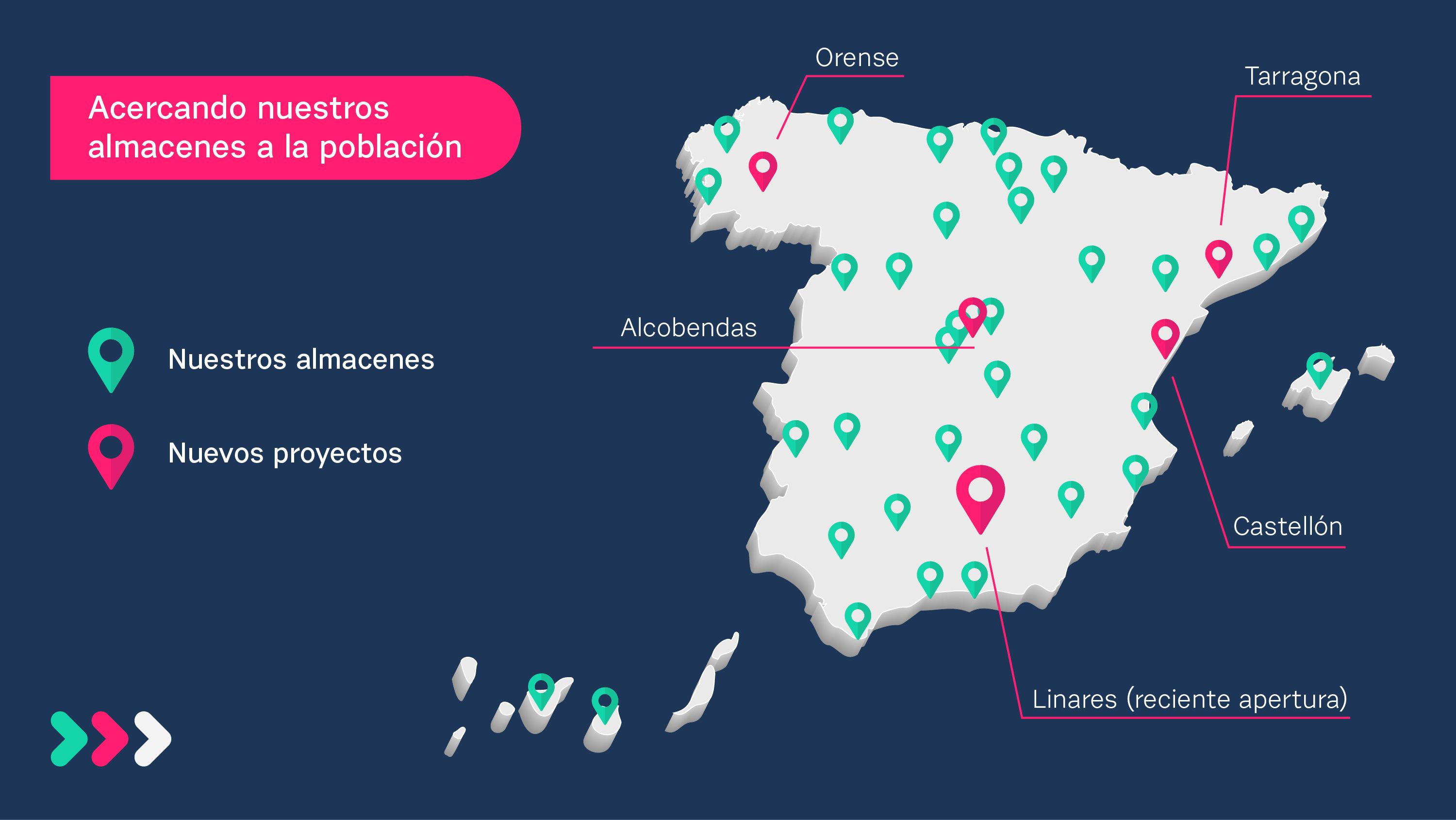Mapa almacenes Cofares Linares