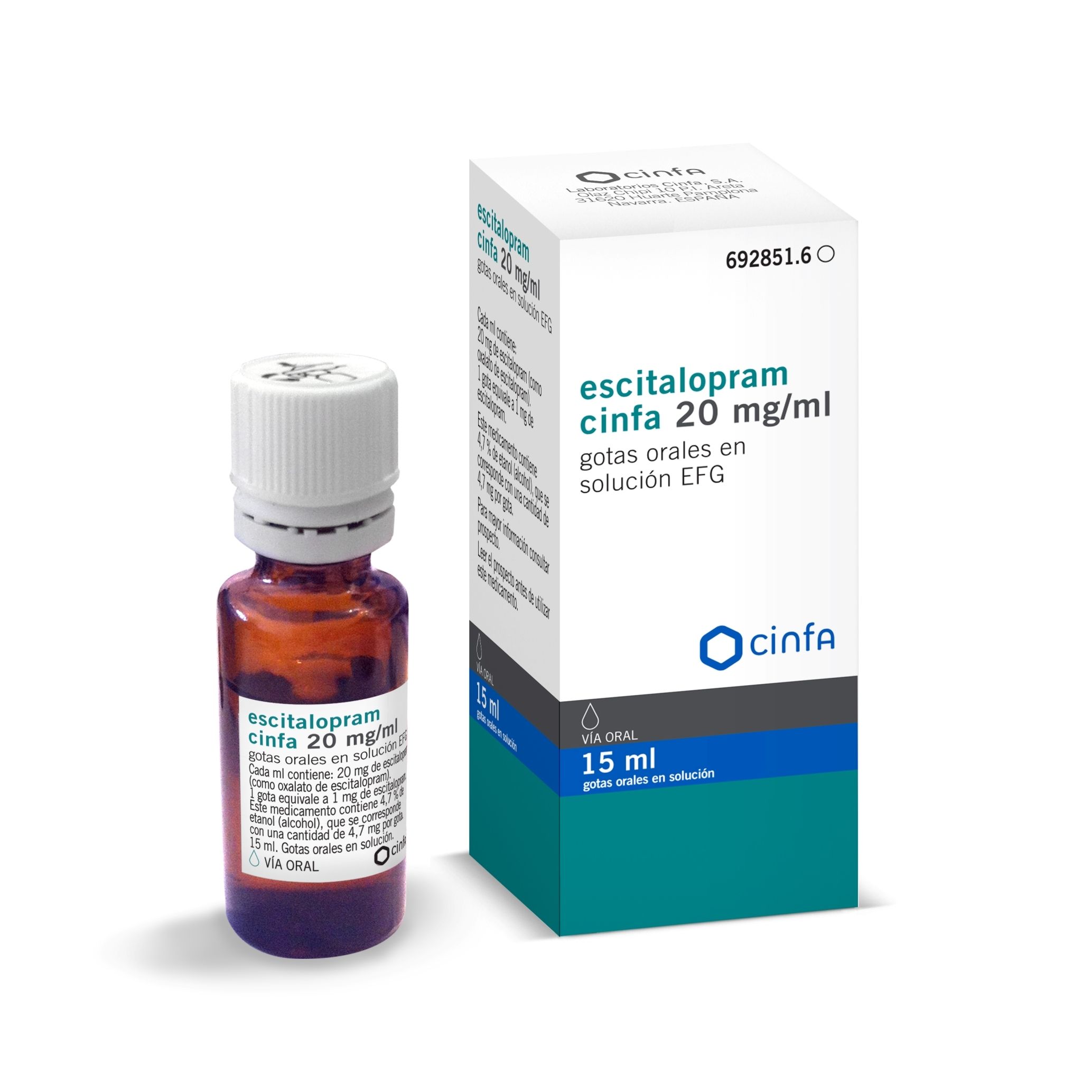 Cinfa lanza escitalopram gotas orales en solución EFG