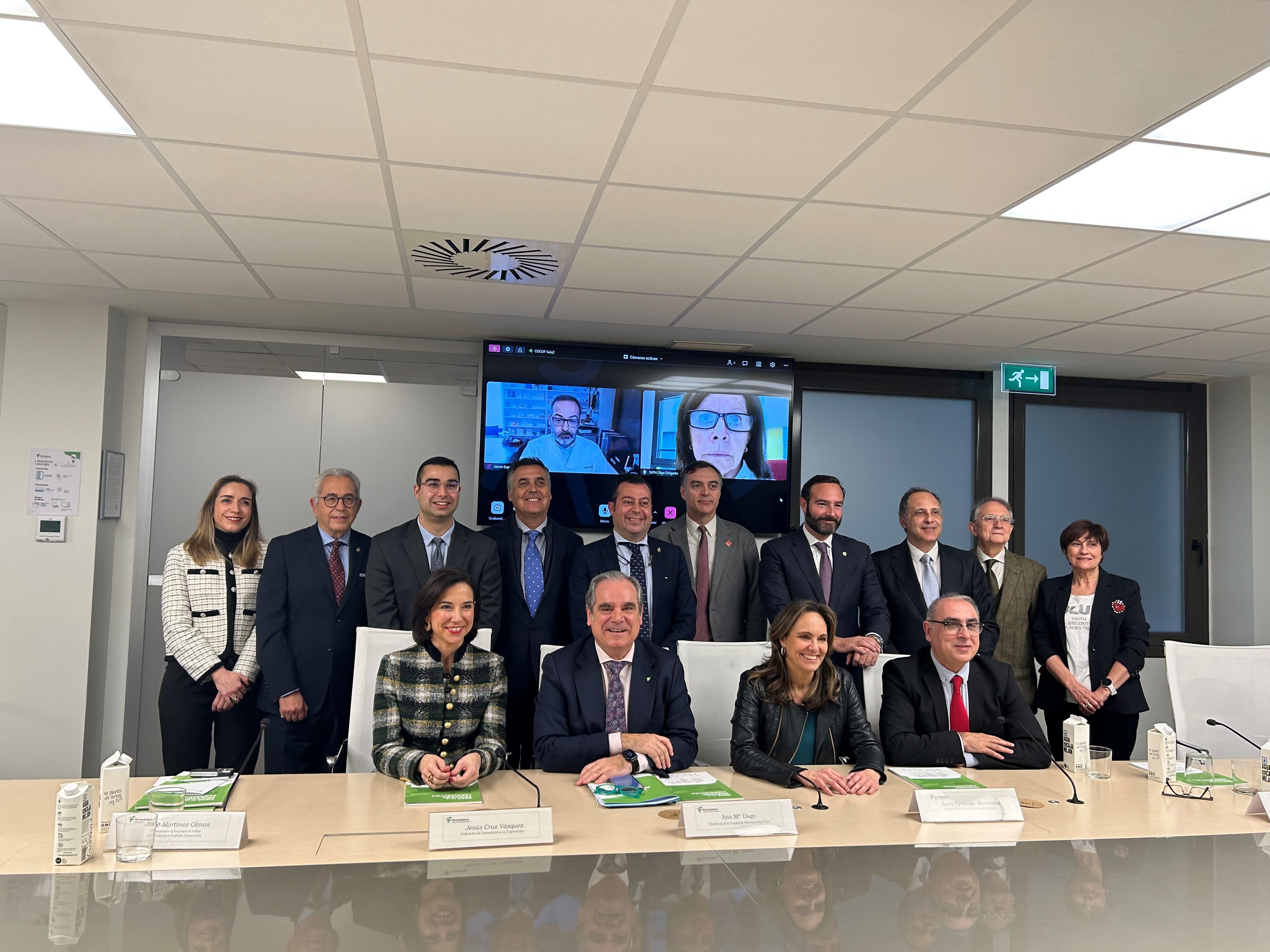 Los representantes de la Mesa de la Profesión Farmacéutica