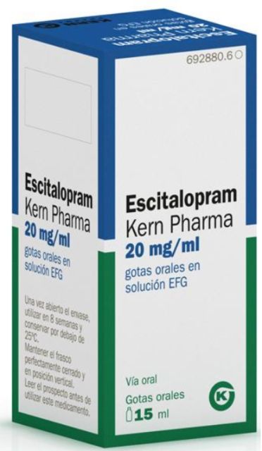 Escitalopram Kern Pharma: disponible en gotas orales en solución EFG Escitalopram Kern Pharma: disponible en gotas orales en solución EFG