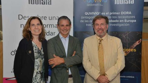 Verónica De Miguel, directora médica de Idorsia España; Manuel Ortega, director general de Idorsia España; y Dr. Carlos Egea, presidente de la Federación Española de Sociedades de Medicina del Sueño (FESMES). 