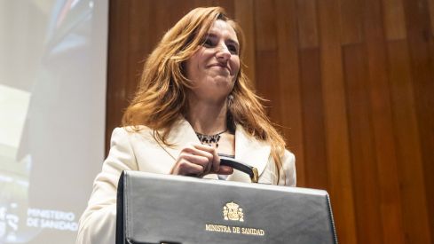 Mónica García, durante la toma de posesión de la cartera de Sanidad.