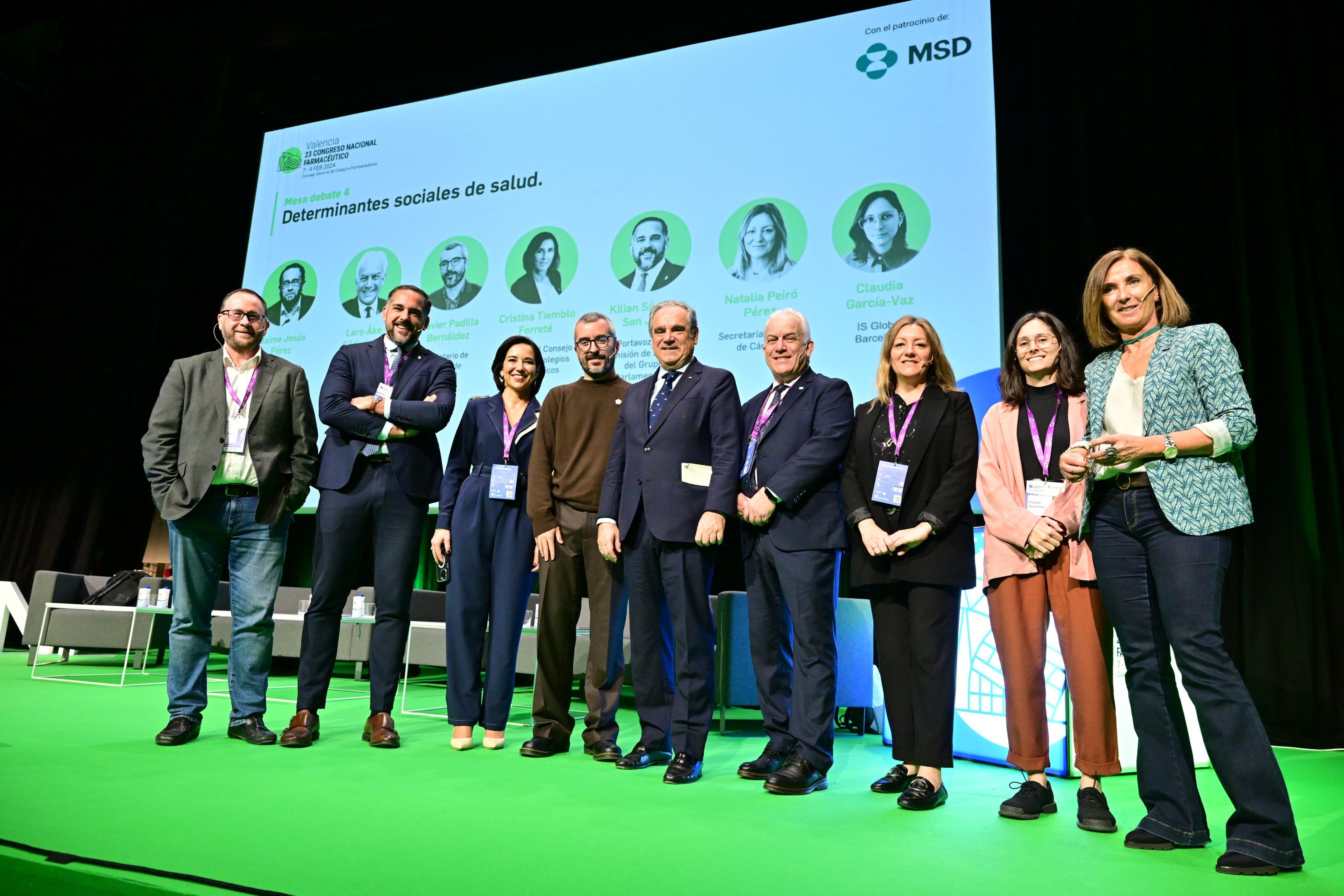 Los participantes en la mesa de debate "Determinantes sociales de la salud".
