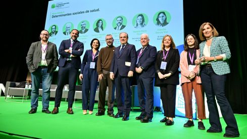Los participantes en la mesa de debate "Determinantes sociales de la salud".