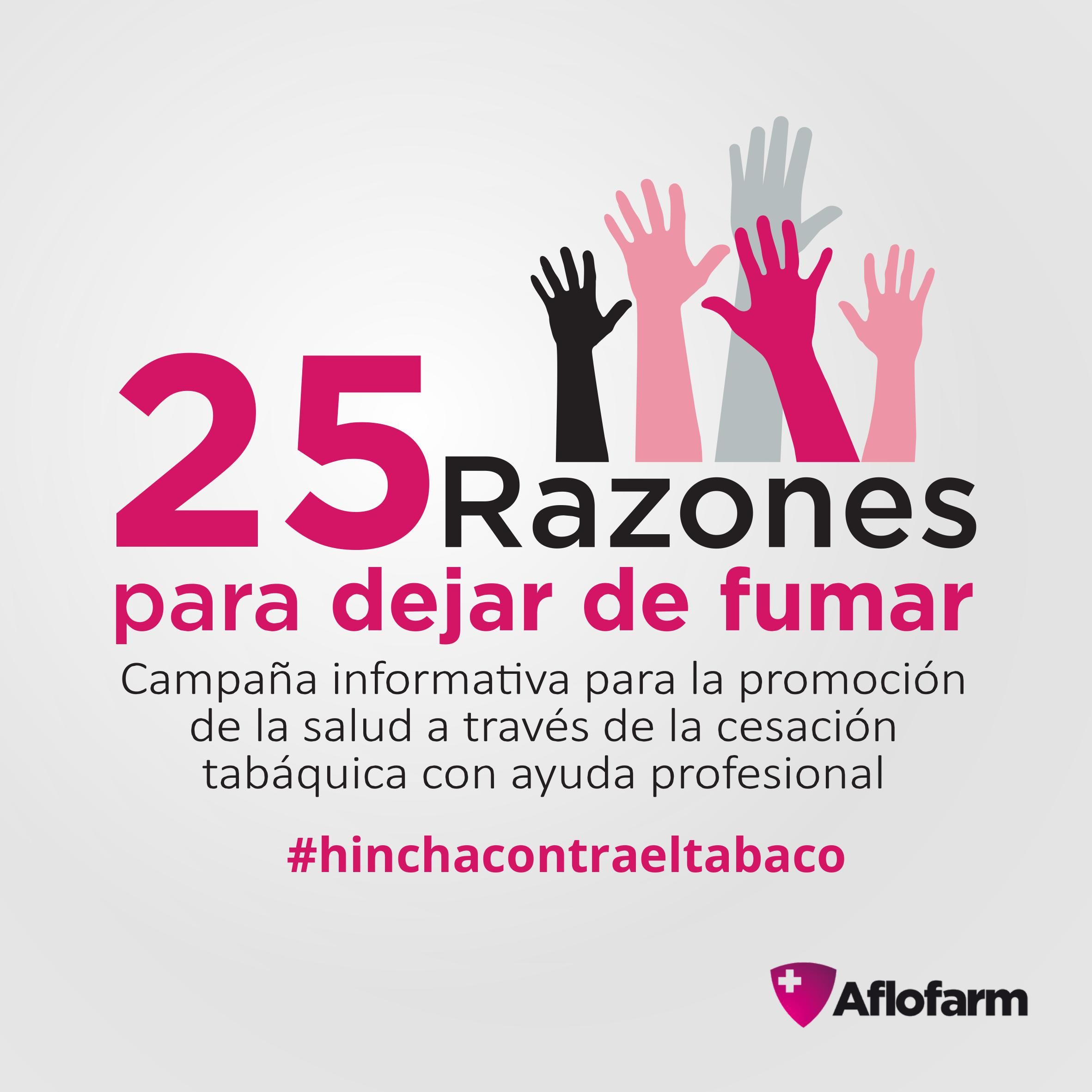 ‘25 razones para dejar de fumar’, la campaña de Aflofarm de concienciación en cesación tabáquica