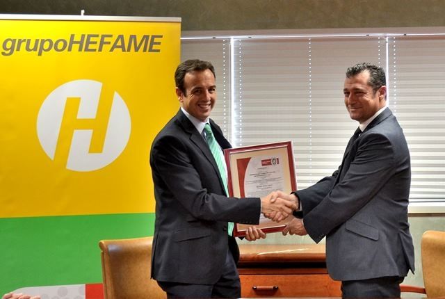 Grupo Hefame recibe una nueva certificación a su Gestión Grupo Hefame recibe una nueva certificación a su Gestión