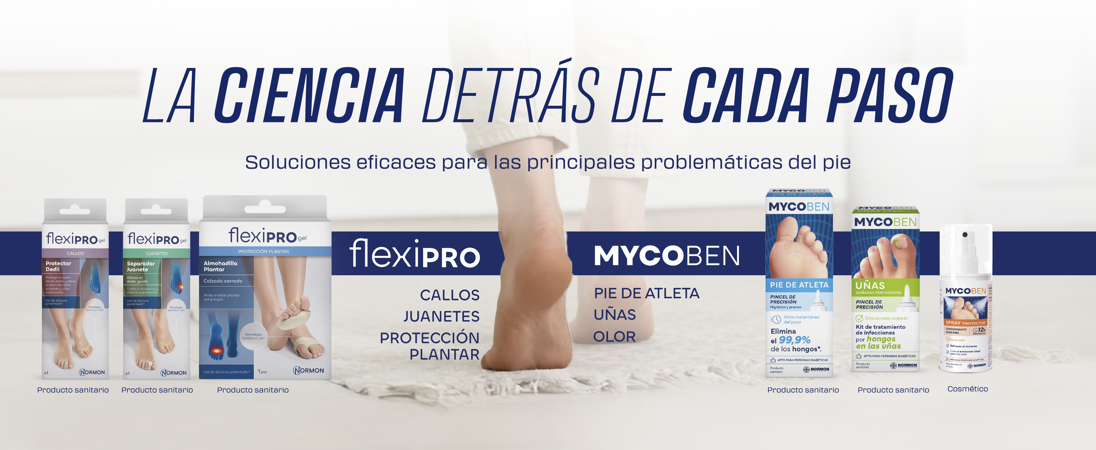 Normon lanza Mycoben y Flexipro, dos gamas de soluciones avanzadas para el cuidado del pie