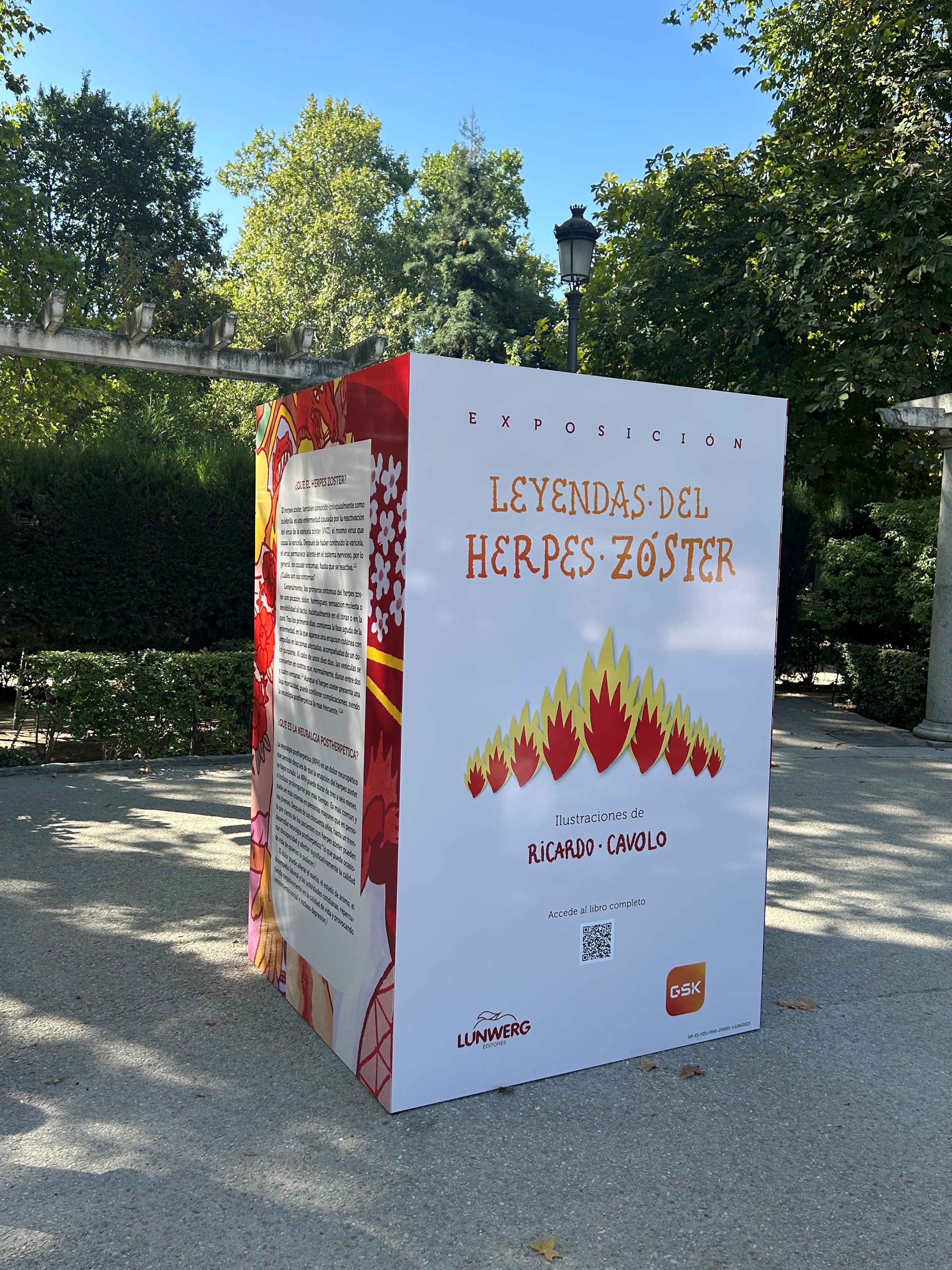 Imagen de la exposición  leyendas del Herpes Zóster, una iniciativa de sensibilización que aborda esta patología desde una perspectiva cultural y simbólica.