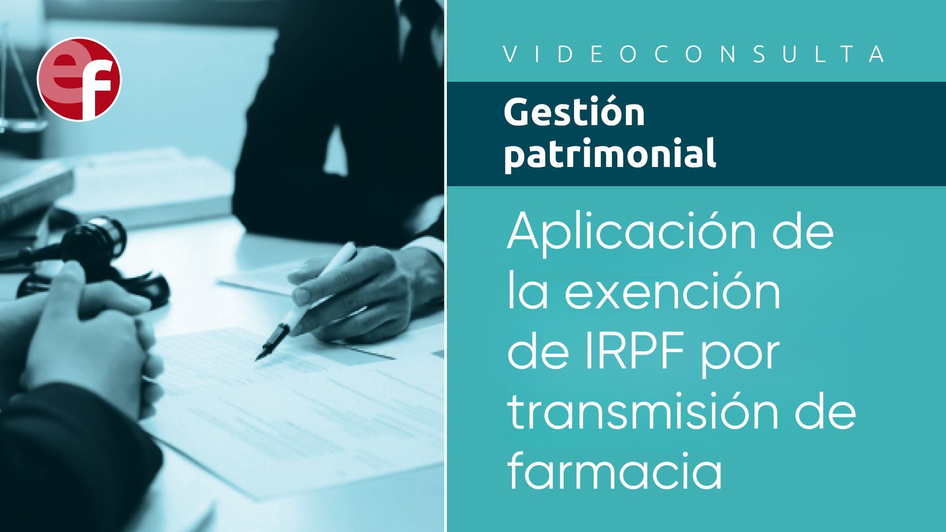Aplicación de la exención de IRPF por transmisión de oficina de farmacia