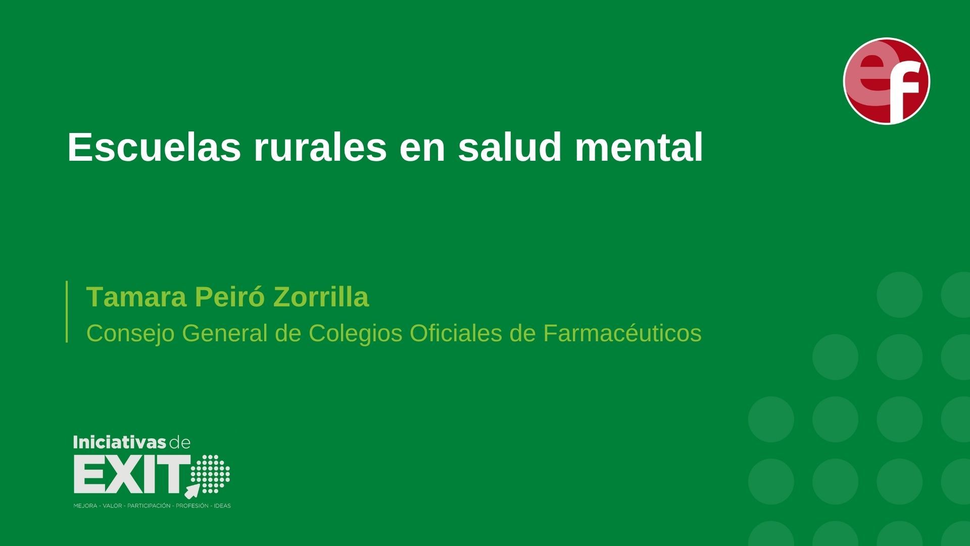 La farmacia, clave en la educación en salud mental en entornos rurales