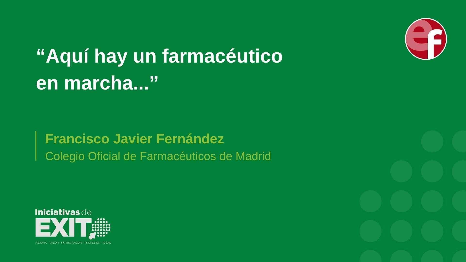 “Aquí hay un farmacéutico en marcha”: la farmacia sale a la calle para reforzar su papel sanitario