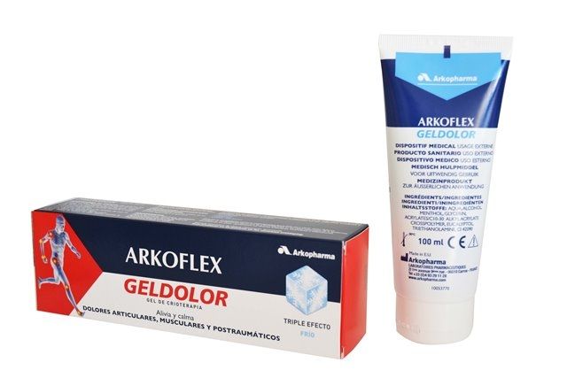 Arkoflex Geldolor, gel de crioterapia para el alivio de los dolores articulares, musculares y post-traumáticos Arkoflex Geldolor, gel de crioterapia para el alivio de los dolores articulares, musculares y post-traumáticos