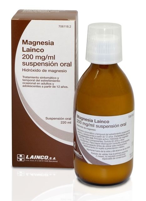Magnesia Lainco 200 mg/ml suspensión oral 220 ml