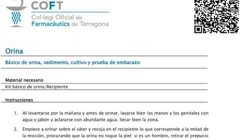 El COF de Tarragona y la ONCE facilitan el acceso a la información sobre las instrucciones de recogidas de muestras a las personas con discapacidad visual