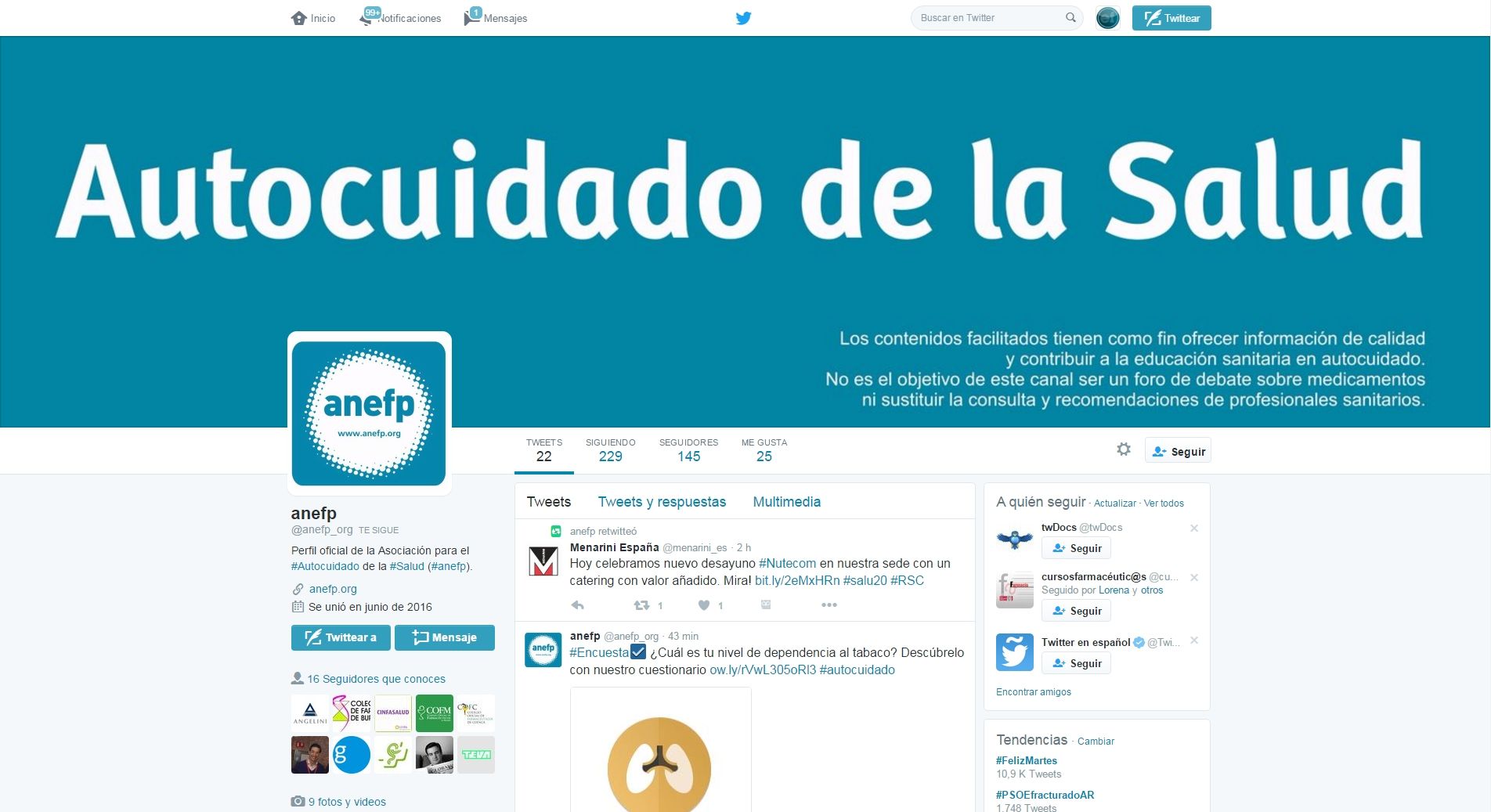 anefp se estrena en Twitter