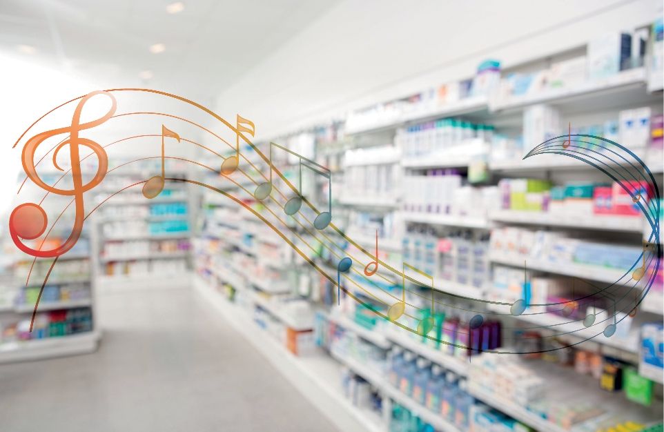 El oído en la farmacia: sonido de fondo y sonidos de productos