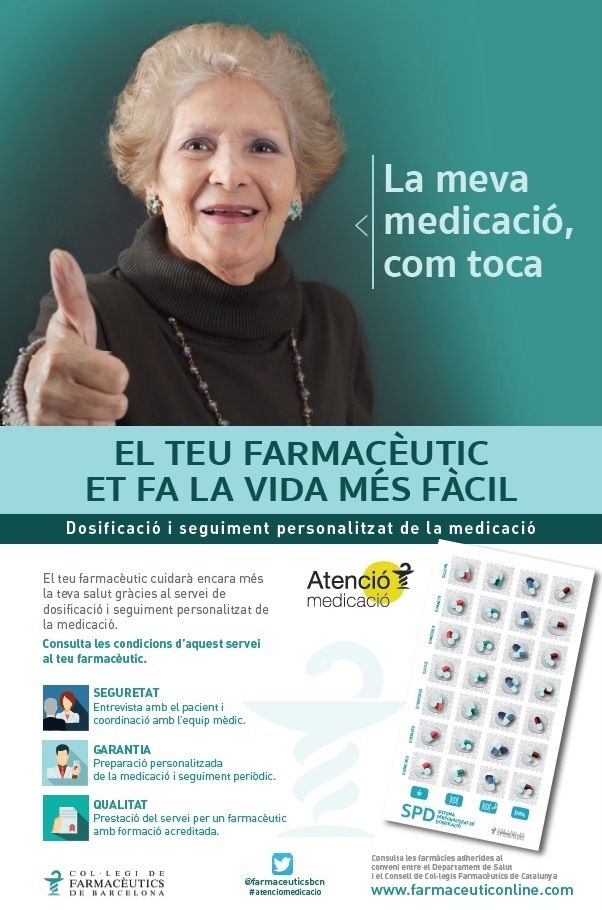 El COF de Barcelona inicia una campaña para dar a conocer el servicio de dosificación y seguimiento personalizado de la medicación