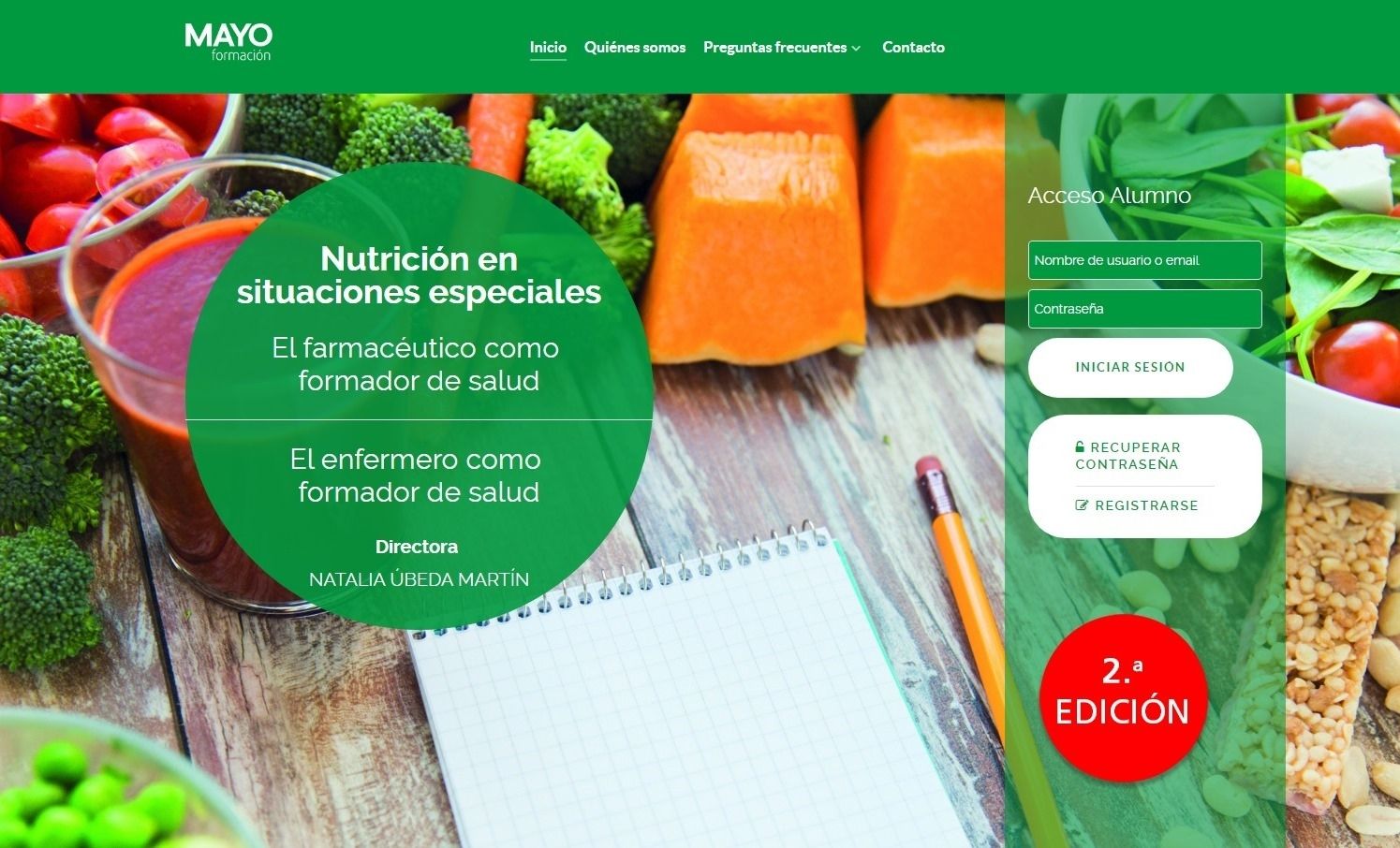 Promoción curso online «Nutrición en situaciones especiales: el farmacéutico como formador de salud»