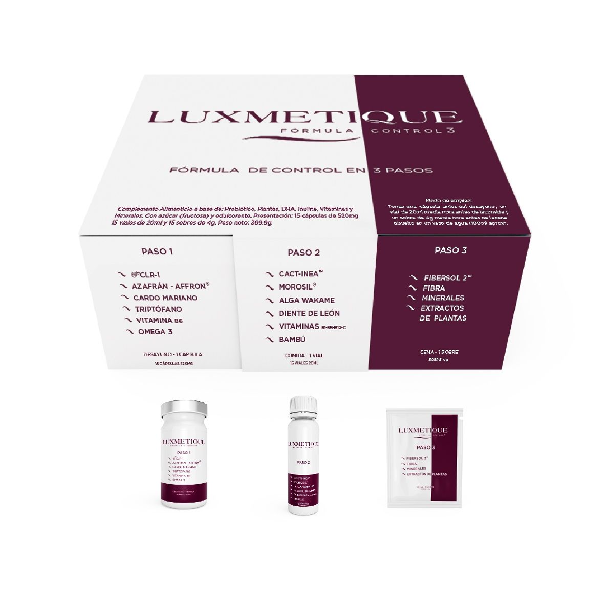 CONTROL 3, la fórmula de Luxmetique para regular el peso en tres pasos