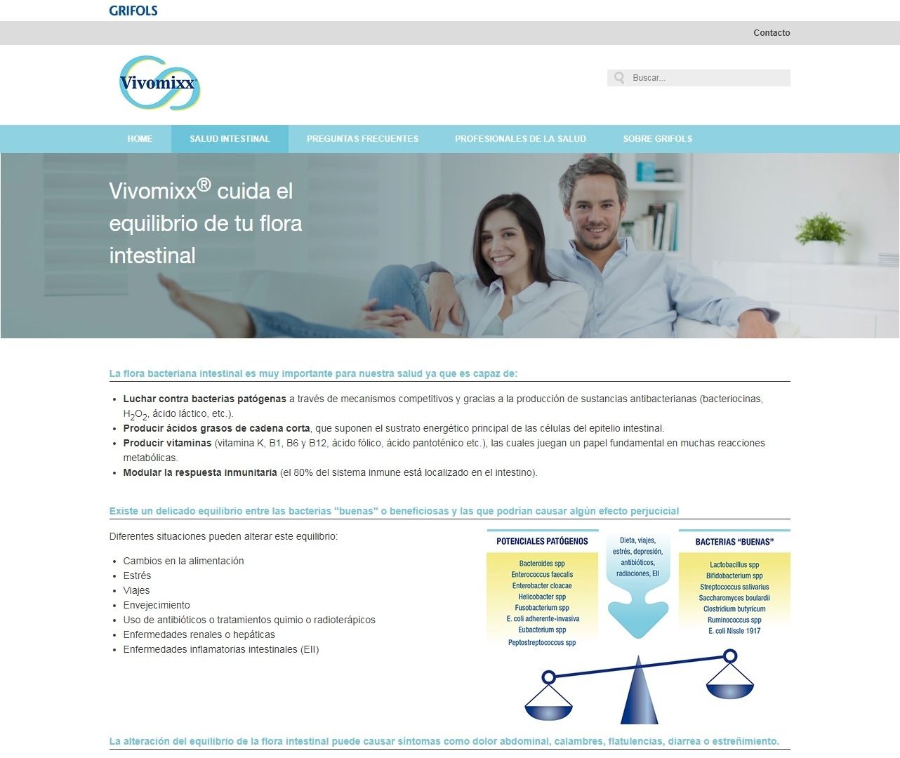 Grifols lanza una web dedicada al probiótico Vivomixx