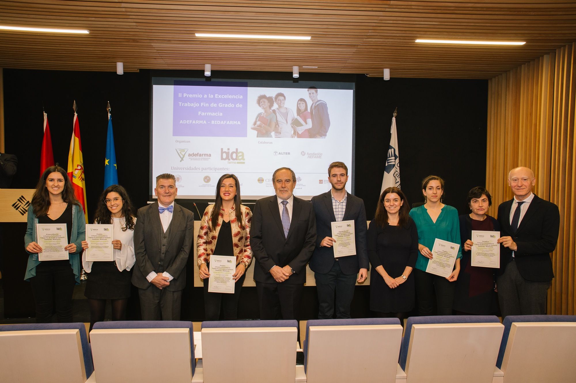 Adefarma y Bidafarma entregan el II Premio a la Excelencia Trabajo Fin de Grado Farmacia
