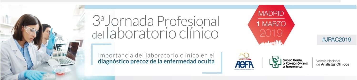 La 3.ª Jornada Profesional del Laboratorio Clínico abordará el diagnóstico precoz de la enfermedad oculta