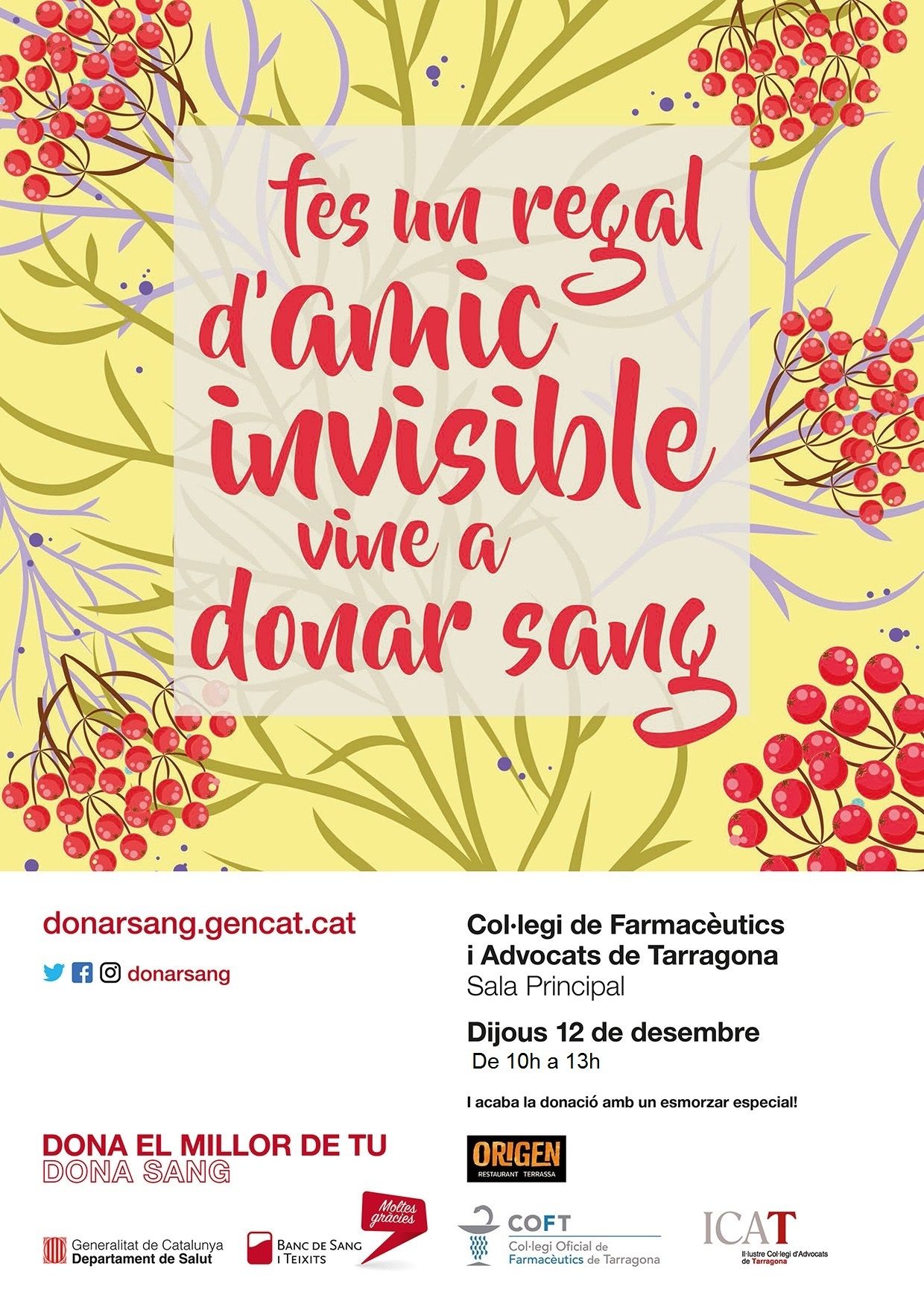 Farmacéuticos y abogados de Tarragona inauguran el «Mes + solidario» con una jornada de donación de sangre y una exposición por la igualdad