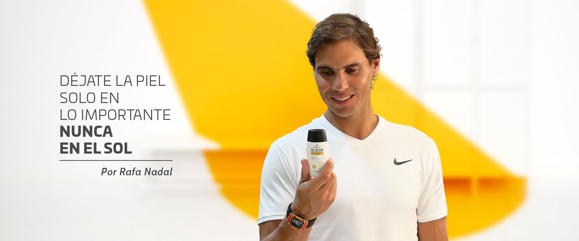 Rafa Nadal protagoniza la campaña «Déjate la piel solo en lo importante nunca en el sol» junto a Cantabria Labs y HELIOCARE