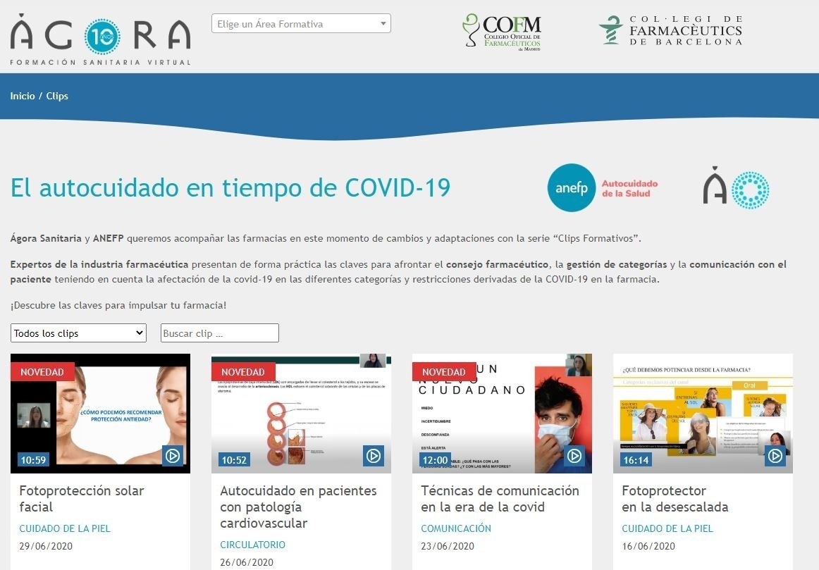 Ágora Sanitaria y anefp ponen en marcha un catálogo de vídeos formativos sobre autocuidado en tiempo de COVID-19