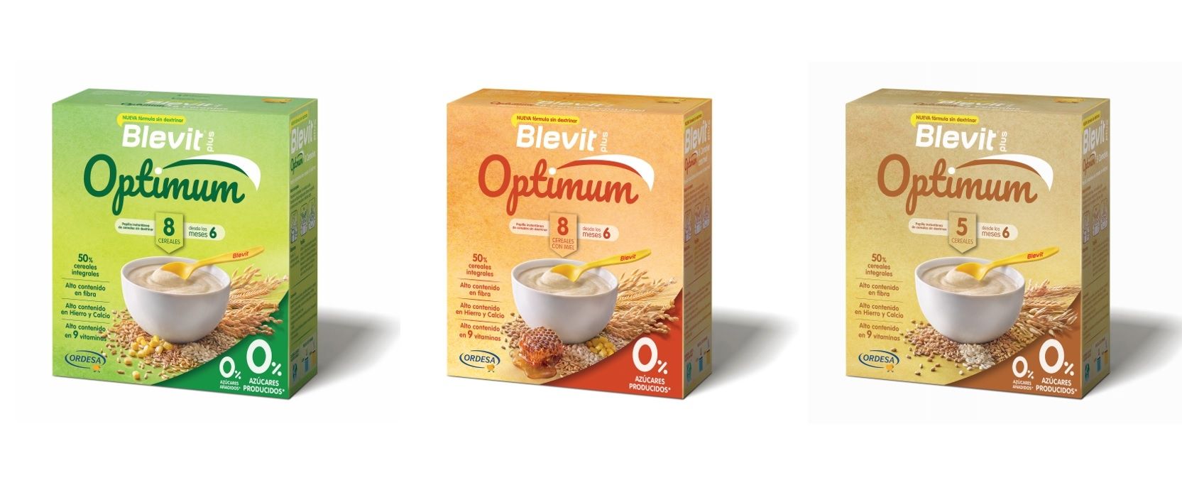Laboratorios Ordesa lanza la nueva gama Blevit® plus Optimum con 0% azúcares añadidos y 0% azúcares producidos