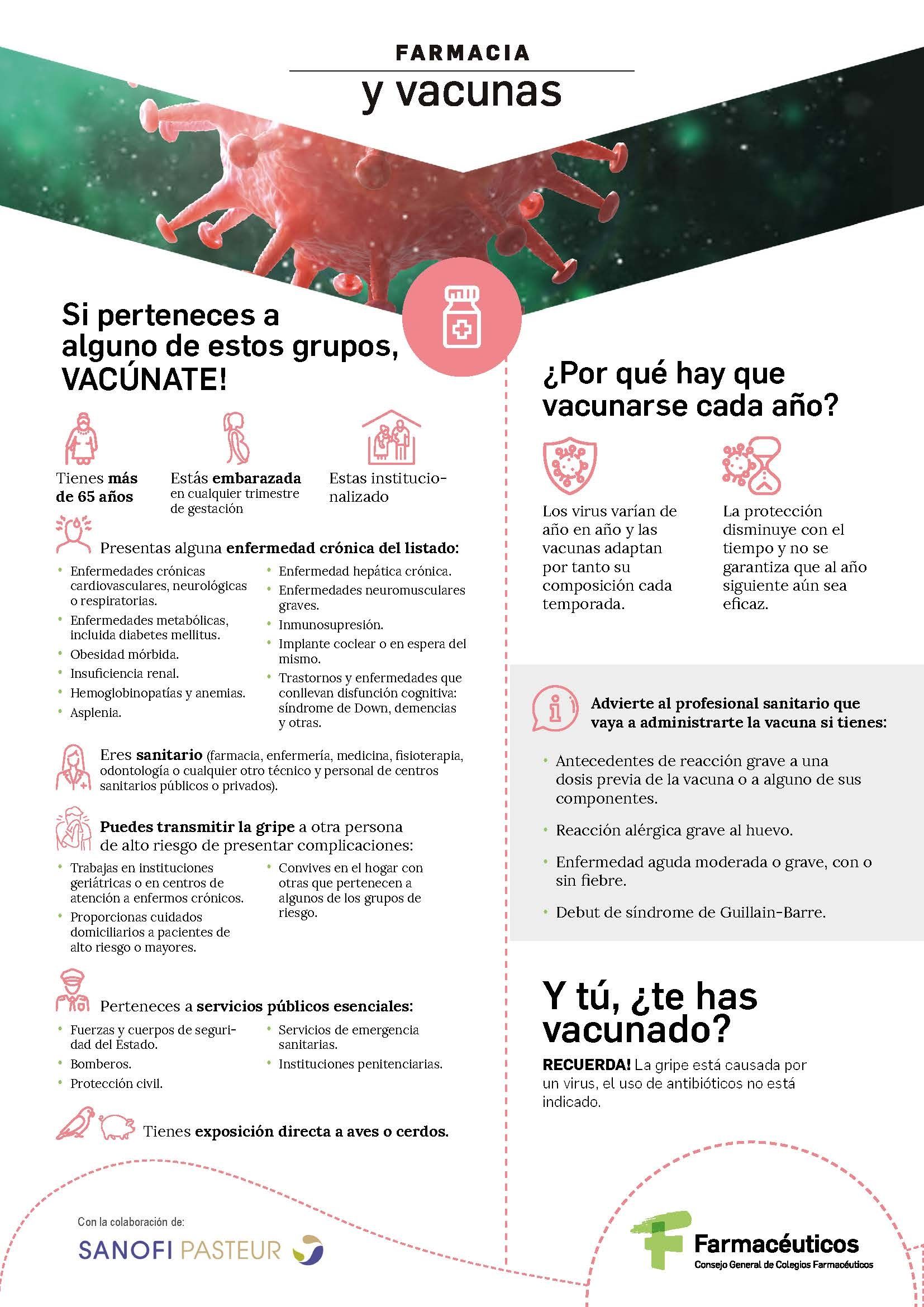 Los farmacéuticos lanzan una campaña para promover la vacunación antigripal en los grupos de riesgo