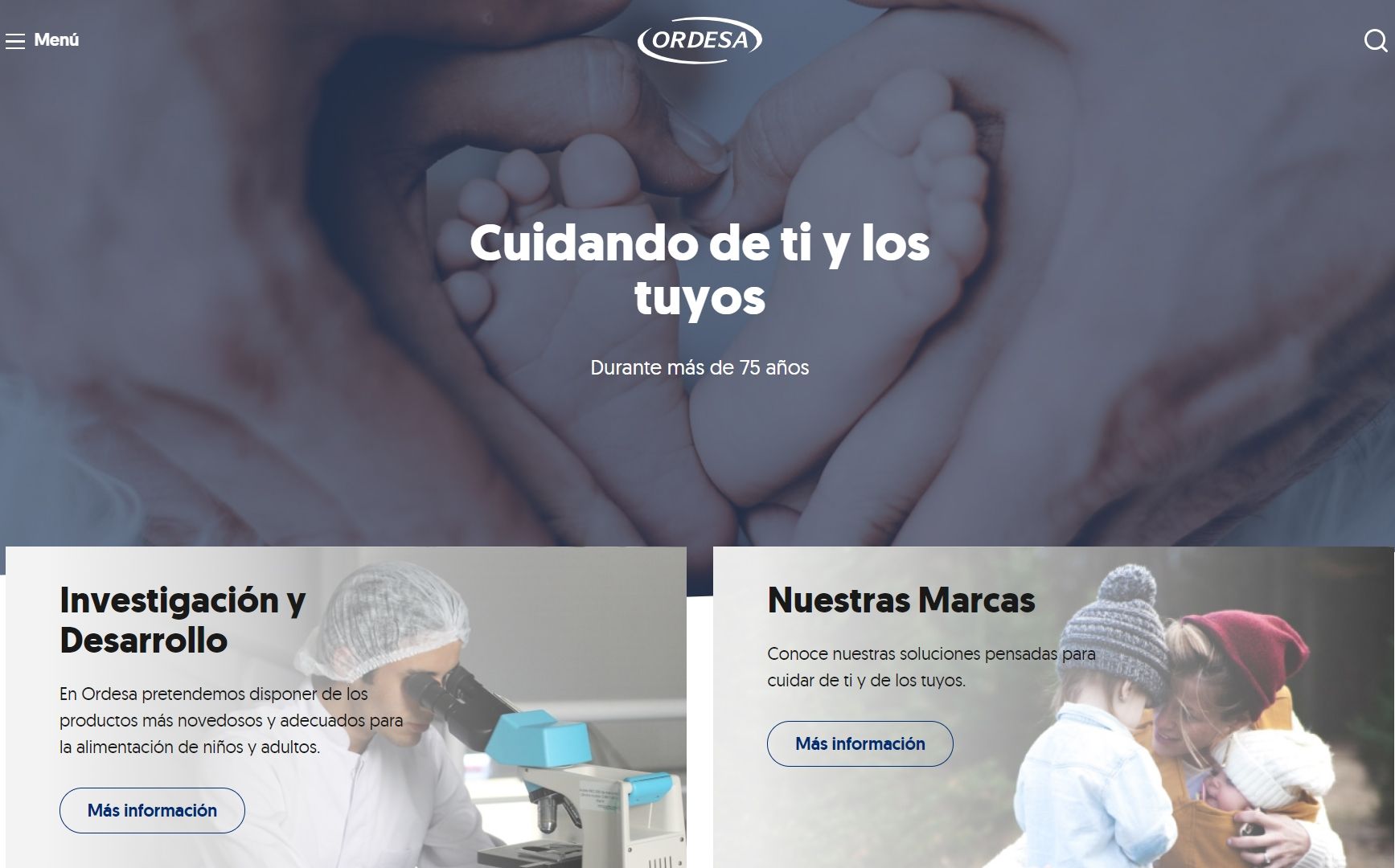 Laboratorios Ordesa estrena su nueva web corporativa