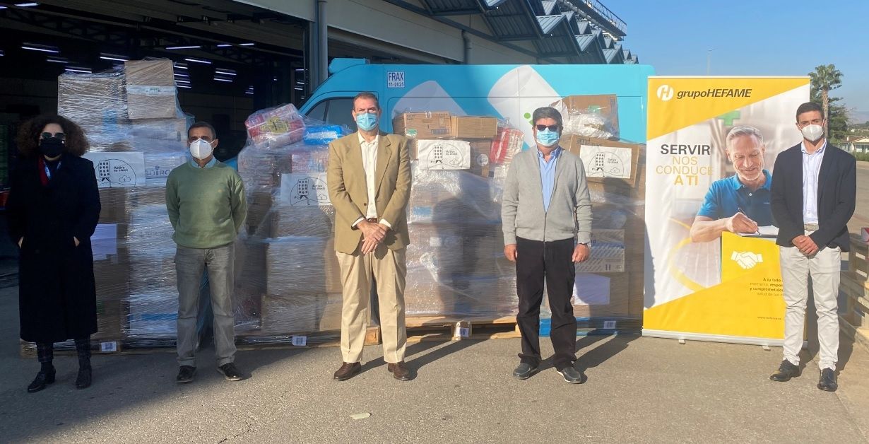 Grupo Hefame dona más de 40 pallets de productos de parafarmacia al Banco de Alimentos