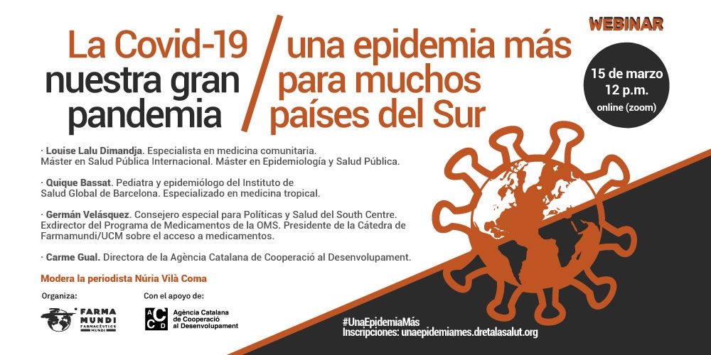 Farmamundi impulsa un webinar sobre los impactos de la pandemia por la COVID-19 y el acceso a las vacunas en los países del Sur