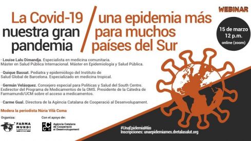 Farmamundi impulsa un webinar sobre los impactos de la pandemia por la COVID-19 y el acceso a las vacunas en los países del Sur