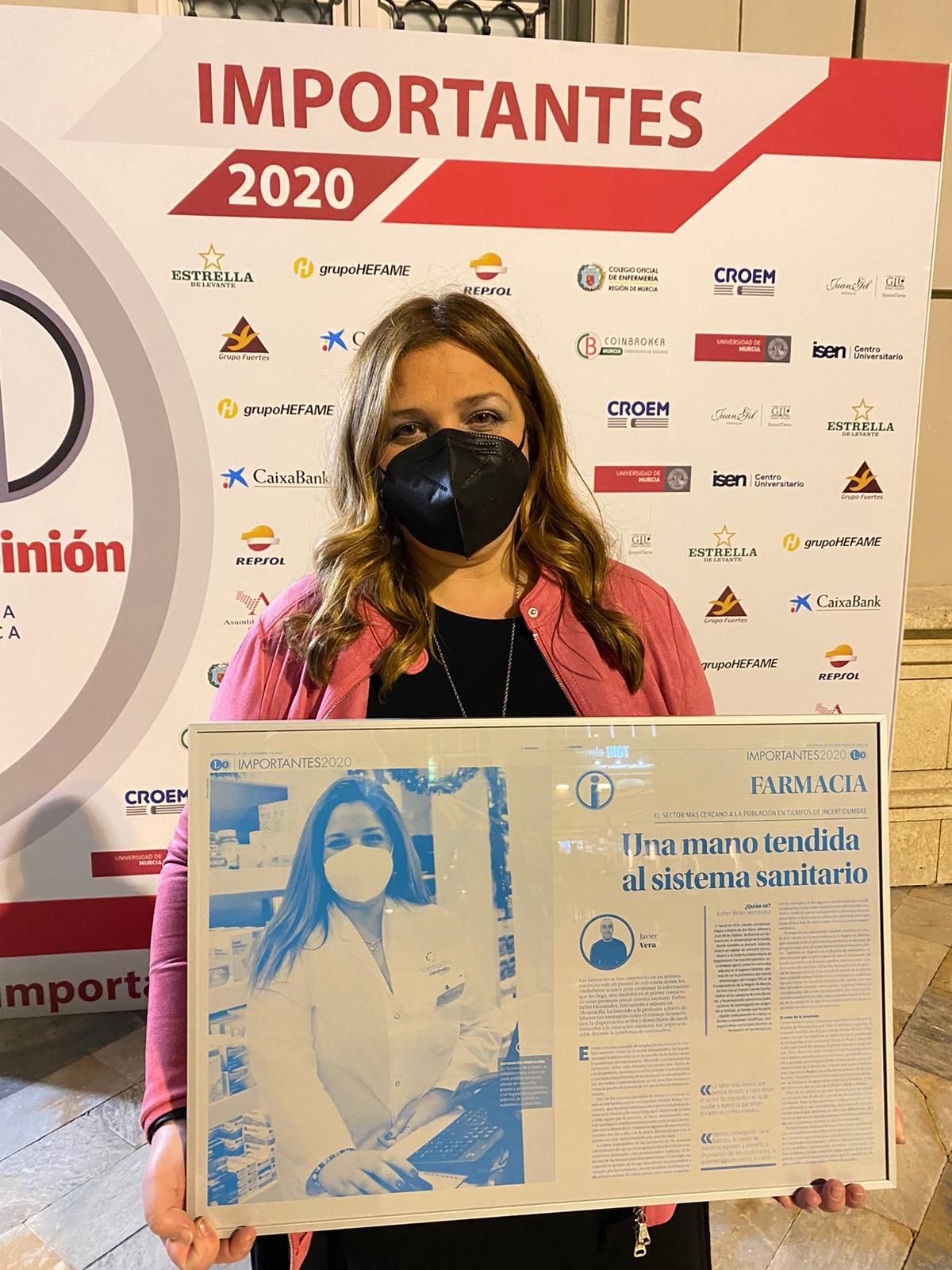 Los farmacéuticos de Murcia, junto con otros colectivos, premiados en los galardones “Importantes 2020”