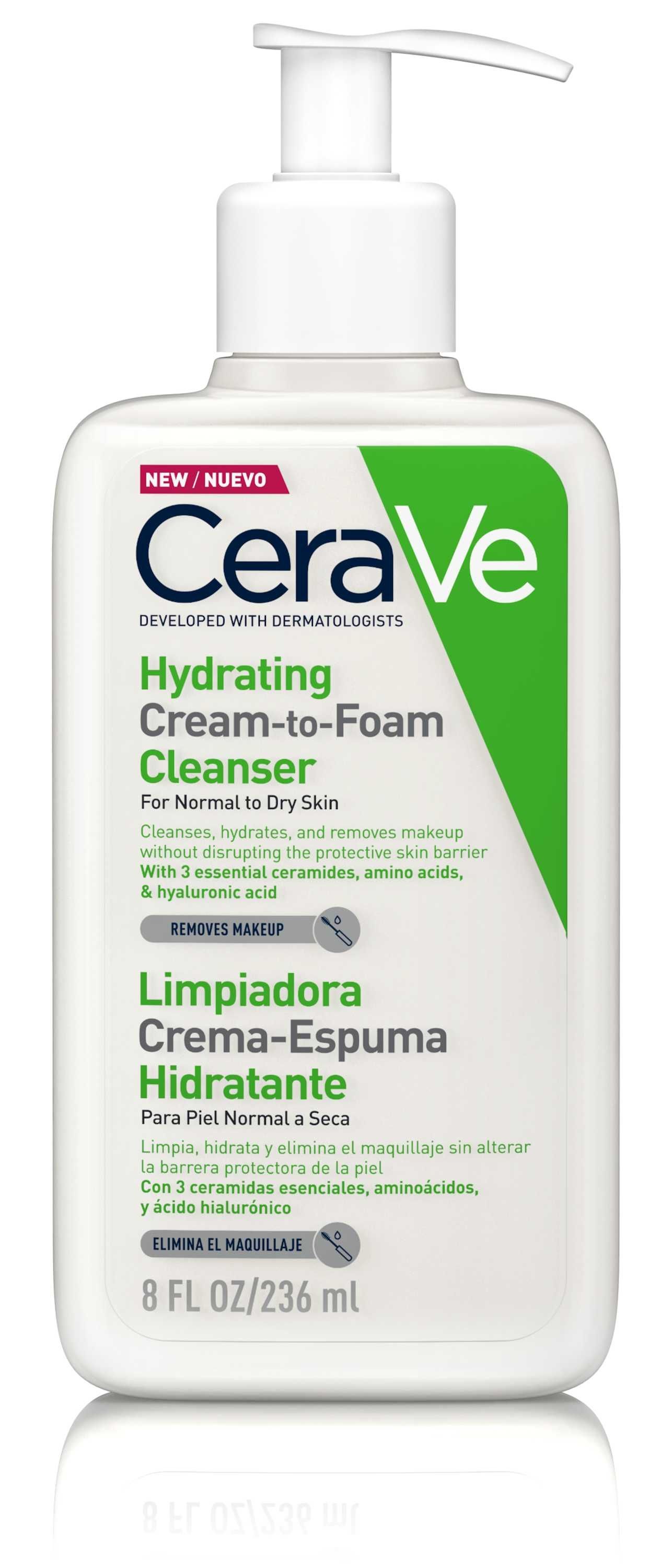 CeraVe amplía su gama de limpiadores con una nueva limpiadora crema-espuma hidratante