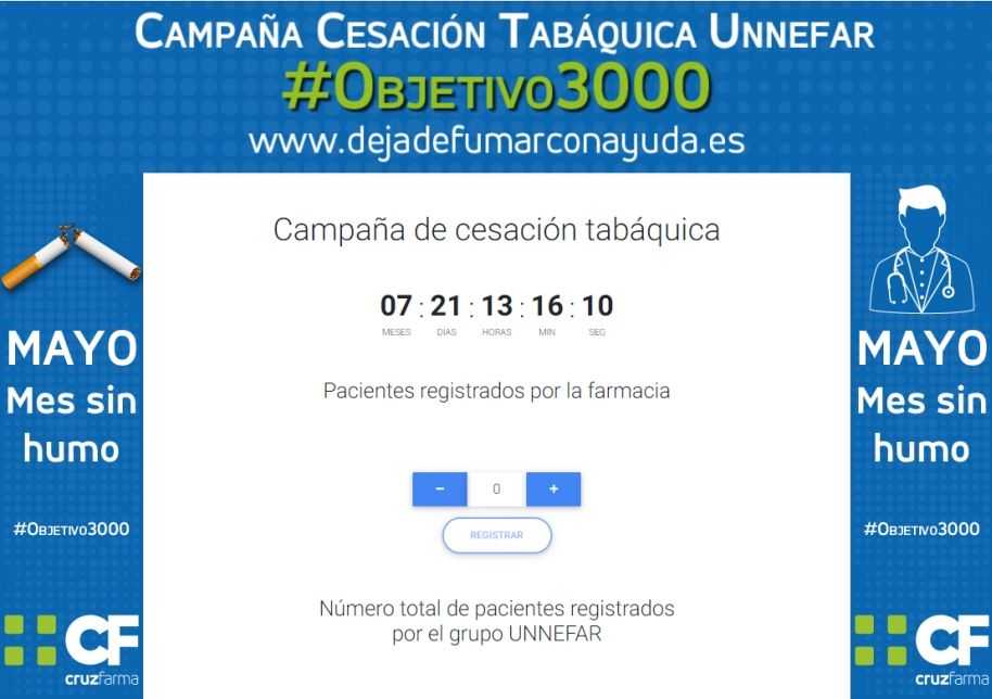 Grupo Unnefar lanza la segunda fase de la campaña de cesación tabáquica: «Mayo mes sin humo. #Objetivo3000»