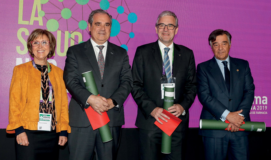 F. Aranzana, J. Aguilar, J. de Dalmases y L. J. González en el acto de clausura